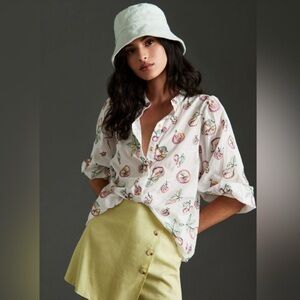 NWT Anthropologie Pilcro Bella Embroidered Blouse SZ XS